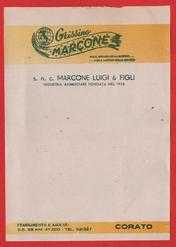 Foglietto pubblicita grissini - foglietto, pubblicita'