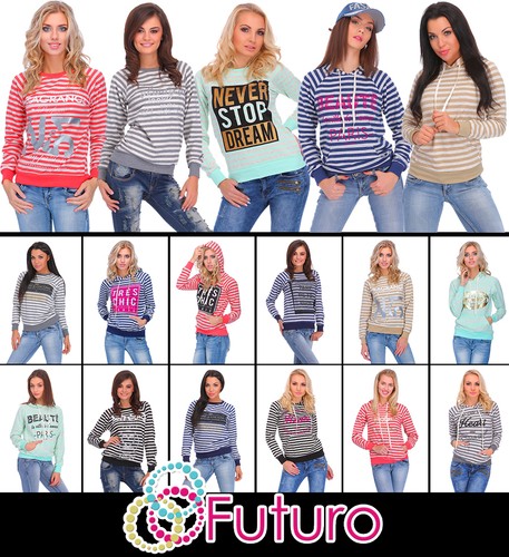 Donna righe felpa con - righe,