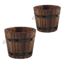  2 vasi da fiori in legno a