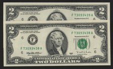 STATI UNITI D' AMERICA LOTTO 2 DOLLARI 1995 BOLLINO VERDE JEFFERSON CON