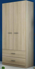Armadio 2 e 3 ante con 2 cassetti- colori: olmo e bianco- smontati in kit