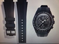 CINTURINO SILICONE NERO ANSA 20 PER OMEGAXSWATCH