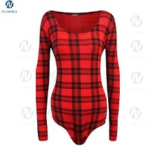 Donna Tartan Body Manica Lunga