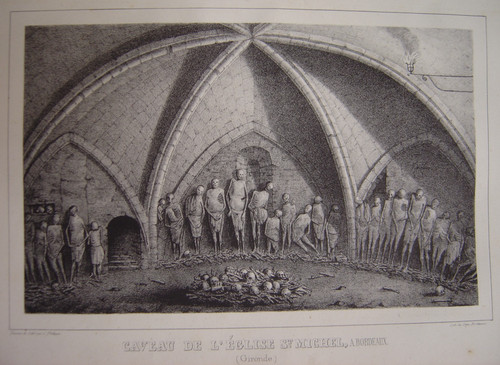 Lithographie caveau église - caveau,