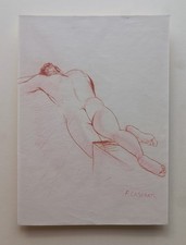 Antico Quadro: Disegno Felice Casorati - Studio di Nudo Maschile