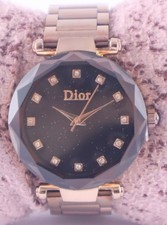 Bellissimo Orologio Da Polso Dior Donna Quarzo Quadrante Nero Cinturino Acciaio ''Rimani Elegante''
