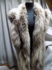  stola pelliccia di volpe argentata pregiata foderata in seta lung tot. cm 180 