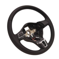 Volante in pelle volante VW Polo 6R pelle nero cucitura grigio con comando telefonico