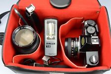 Yashica FX-3+ML 50mm+Teleobiettivo DSB-135+Flash+Bauletto Yashica Japan 1980s