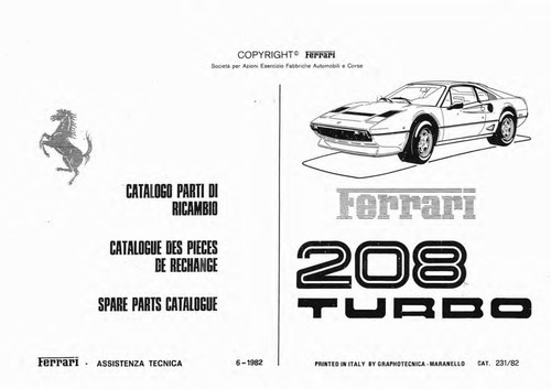 Catalogo ricambi ferrari 208 - ricambi,
