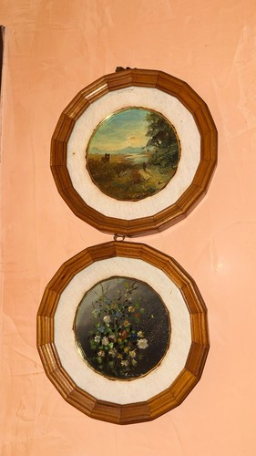 Coppia quadri tondi con - coppia,