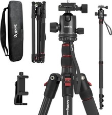 Treppiede Monopiede Professionale 72" Alluminio Testa a Sfera 360° Carico 15kg