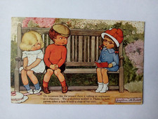 illustratore  Josephine M.Duddle - bimbi in panchina-annullo Posta Militare 80