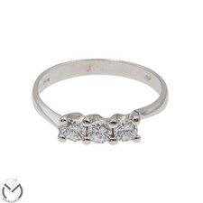 Anello oro bianco 18 kt 750 trilogy zirconi -519/ST2-