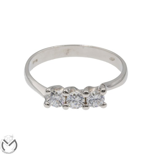 Anello oro bianco 750 - 18,