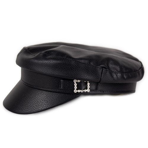 Cappello ecopelle nero - , con