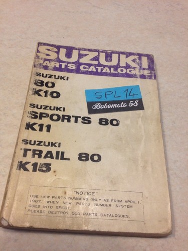 Suzuki parts list - list, 80