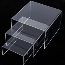 Alzata acrilica trasparente 3", 4", 5" espositore prodotti stand vendita al dettaglio set di 3