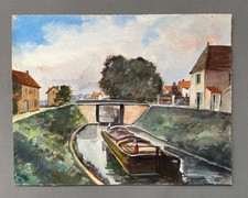 Digoin, Le Canal, Aquarelle