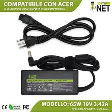 Caricabatteria 19V 3,42A 65W compatibile con Acer Travelmate 220 (5,5x1,7mm)