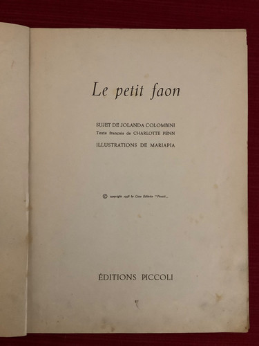 Petit faon 1958 editions - le,