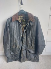 Barbour A150 Beaufort Giacca di Cera, Verde Salvia Taglia C38/97cm Vintage
