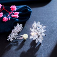 Orecchini clip foglia fiore