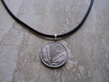 Collana Moneta autentica Italia 10 lire spiga