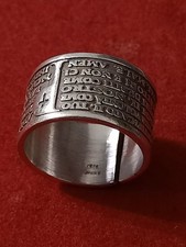 Anello a fascia con "Padre Nostro" in argento 925 - Ottimo 