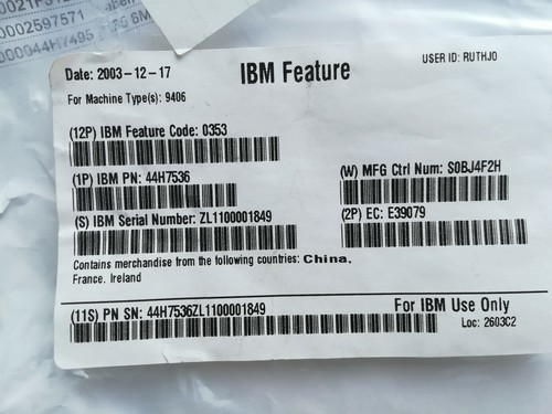 Cavo ibm nuovo 44h7536 - nuovo, p/n