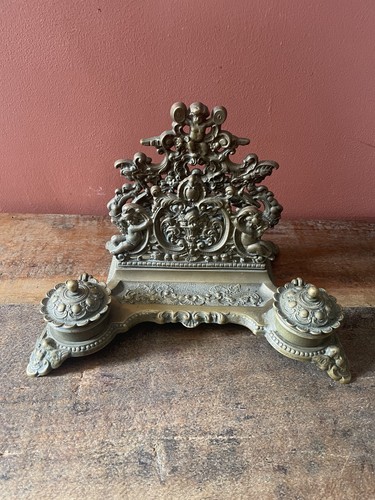Antique victorian brass - brass, desk