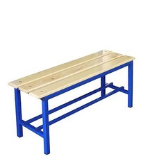 (04) PANCA SPOGLIATOIO IN ACCIAIO MT 1 SEZIONE QUADRA SOLO SEDUTA