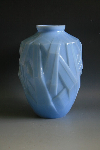 Vaso vetro blu opalino art - vaso,