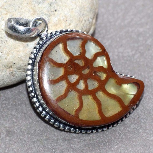 Ciondolo ammonite vetro - ciondolo,