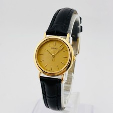 Orologio Seiko Quarzo 7321 0380 Oro Nero 2,3cm 17,5cm Nuovo Cintura Raro
