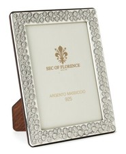 10x15 CORNICE PORTAFOTO in ARGENTO MASSICCIO 925 con retro in legno 10x15 * 7348
