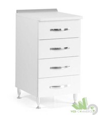 KIT CUCINA COMPONIBILE BASE 4 CASSETTI BASSO BIANCO CASSETTIERA CM. 40X50X85H