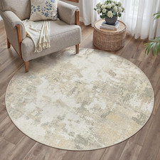 Beige Tappeto Astratto Rotondo