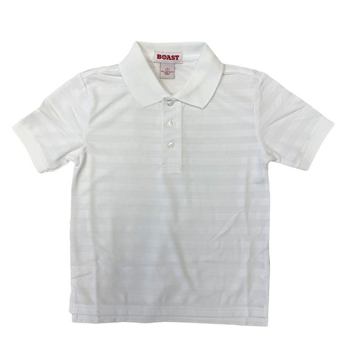 Polo shirt striata - striata, bianca