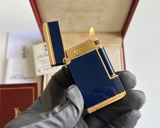 S.T. Dupont Ligne 2 grande chinalack "Normandy" blu vintage con accessori molto RARO!