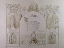 Grande litografia a colori del