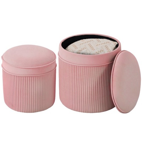 Homcom set pouf impilabili - homcom,