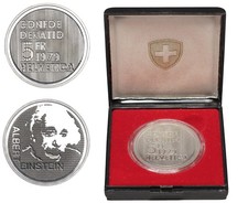 Svizzera 5 Franchi 1979 commemorativi FDC Albert Einstein anniversario nascita