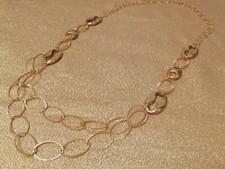 Collana Catena Lunga 100 cm Acciaio Dorato Idea Regalo Donna Made in Italy