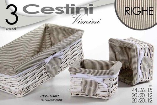 Set ceste cesta vimini cuore - cesta,