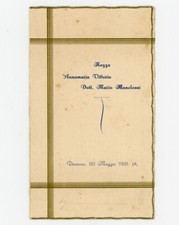 Menù Nozze 1931 Dresano