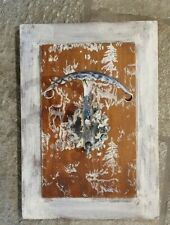 ATTACCAPANNI APPENDIABITI A PARETE - SHABBY CHIC - PANNELLO IN LEGNO CON CERVI 