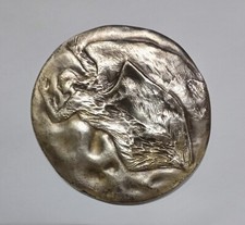 [NC] MEDAGLIA GENIO ALATO SAINT VINCENT AOSTA FAZZINI - (Br argentato -