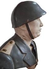 Rara Scultura Anni '900 di Benito Mussolini dipinta a mano e in divisa militare 