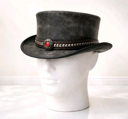 Cappello vintage pelle nera - vintage,